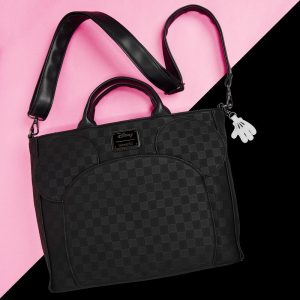 Mickey Mouse Checkered Texture Convertible Backpack & Tote Crossbody Bag
