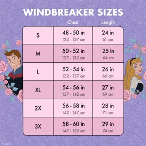 Sleeping Beauty Princess Aurora & Prince Phillip Floral Half-Zip Unisex Windbreaker Jacket