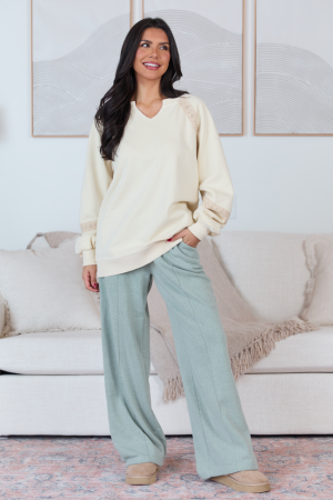 Sawyer Cream Lace V-neck Top